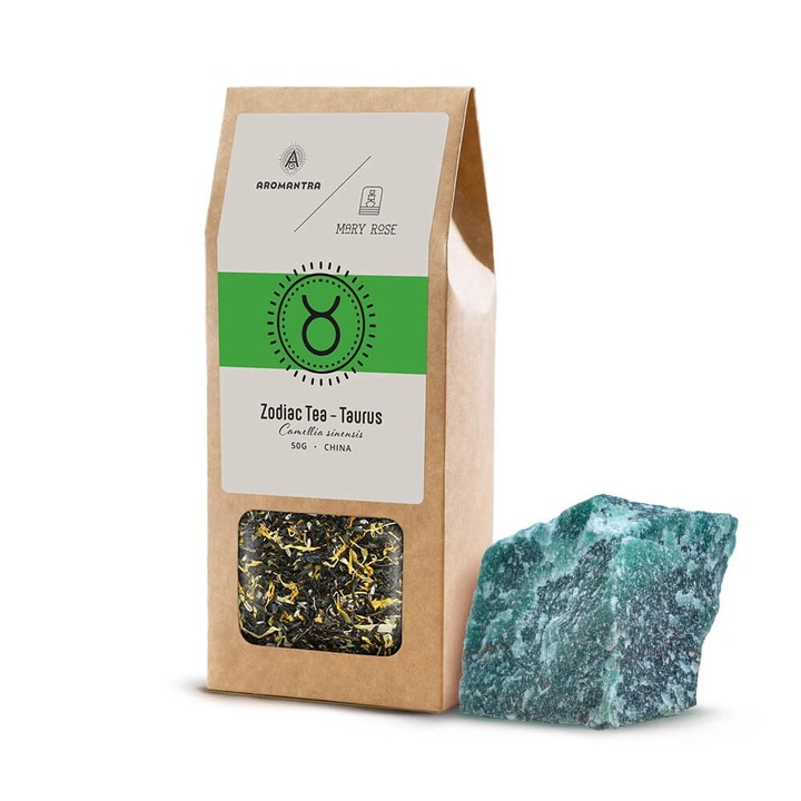 Bika Csillagjegy Szett, Aromantra, Tea, 50g, Aventurin, 20g, Szerencse és Siker Köve, Relaxáció, Pozitív Energia, Meditáció, Prémium Spirituális rituálé, Harmónia, Belső Egyensúly, Ezoterikus Ajándék, Stressz elleni védelem, Metafizika, Zen, Vitalitás