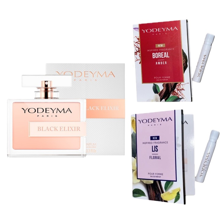Yodeyma Black Elixir Eau de Parfum női 100 ml, szett 2 mintával