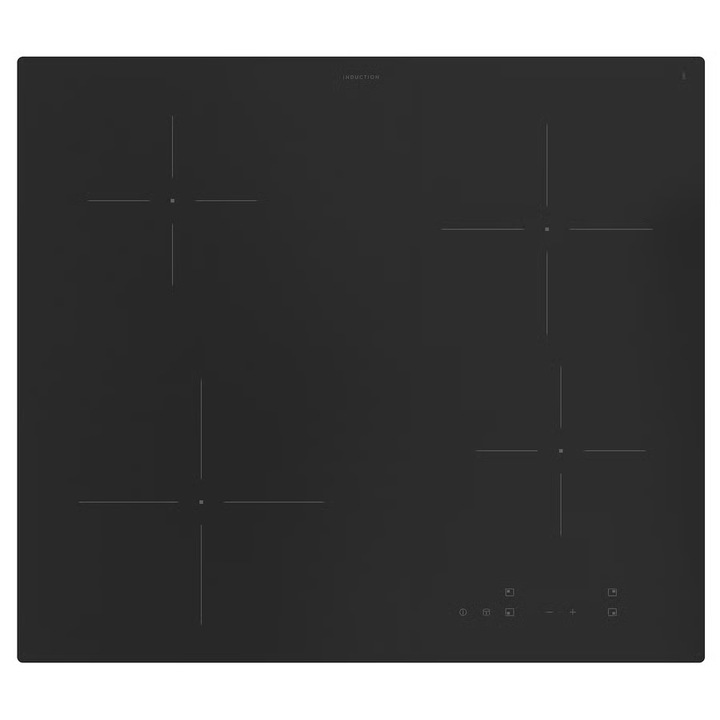 Plita incorporabila cu inductie, 4 zone de gatit, negru, 59 cm