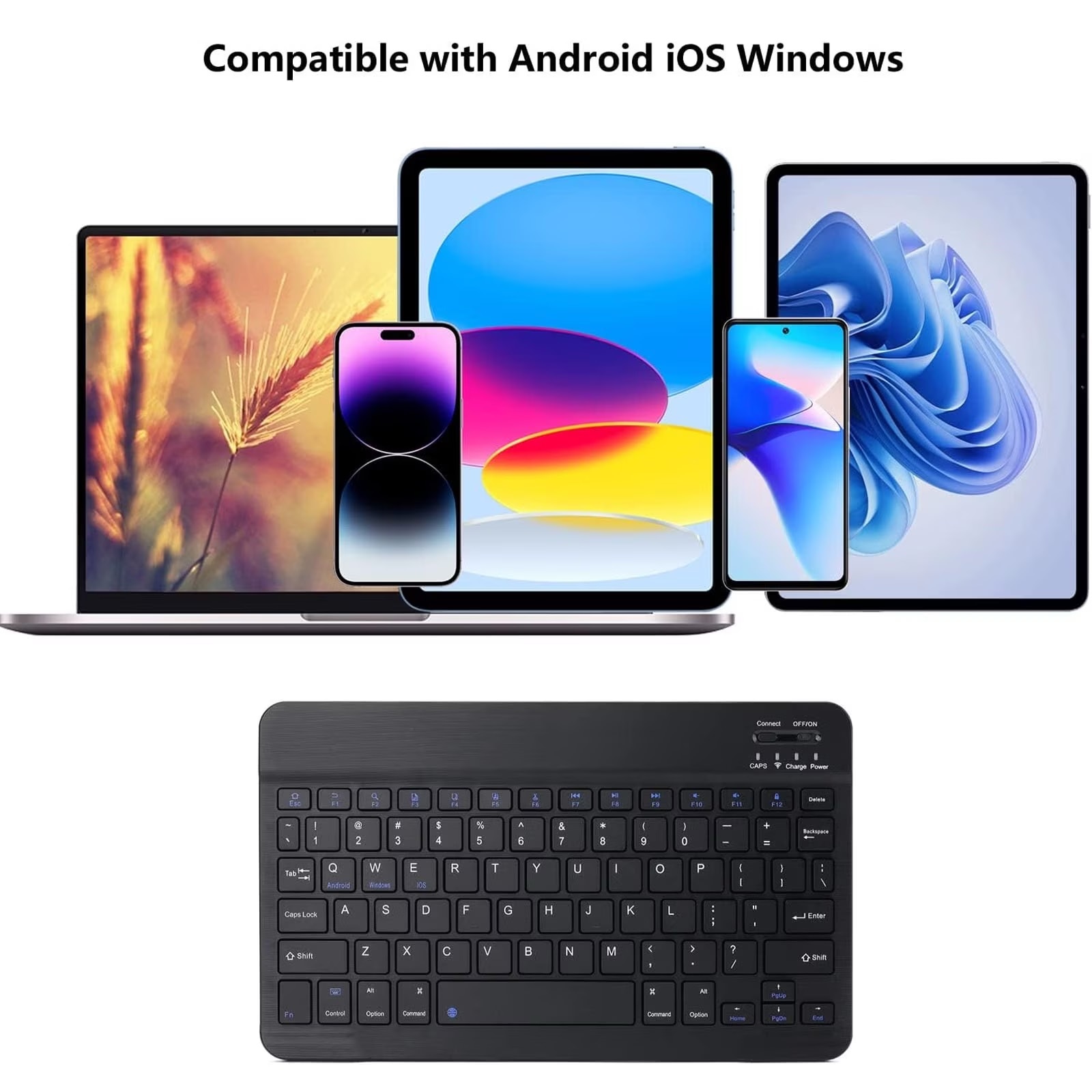 Kit Tastatura + Mouse Wireless Bluetooth Sigloo®, compatibil cu orice tableta, smartphone, laptop, Tv, calculator, Slim, Silentios, Multi-Device (iOS/Android/Windows), Verde