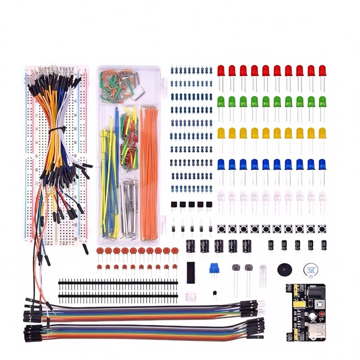 Kitu de intrare pentru incepatori UNO R3, Compatibil cu kitul de breadboard cu 830 de gauri