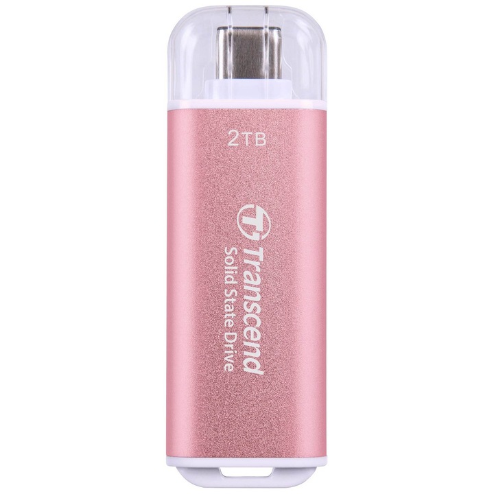 SSD външен Transcend ESD300P, usb 10Gbps type-c, скорости до 1050/950 MB/s, розов, 2 TB