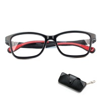 Ochelari de vedere unisex, asskanaer, Rame ochelari pentru copii, Gentuta inclusa, Clip-On, Rezistent la zgarieturi, Flexibila si Indestructibila, Usor de curatat, Pentru pescuit, drumetii, vanatoare, Silicon, 128*34*143 mm, Negru-Rosu