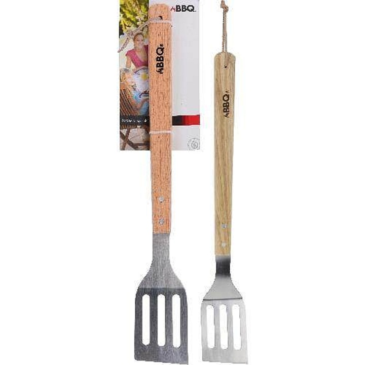 Spatula gratar M.A.T. GROUP inox lemn 46x1.4cm