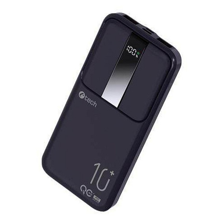 Powerbank C-tech 10000mAh, Li-Pol, 22,5W, USB-C/USB-A/micro USB