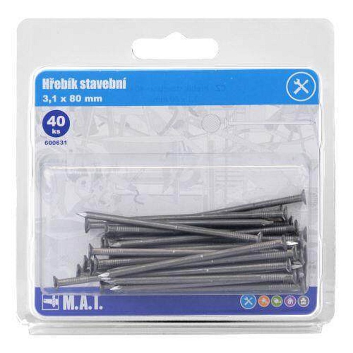 M.A.T. GROUP építőipari szegek 80x3,1mm, 40 db-os készlet
