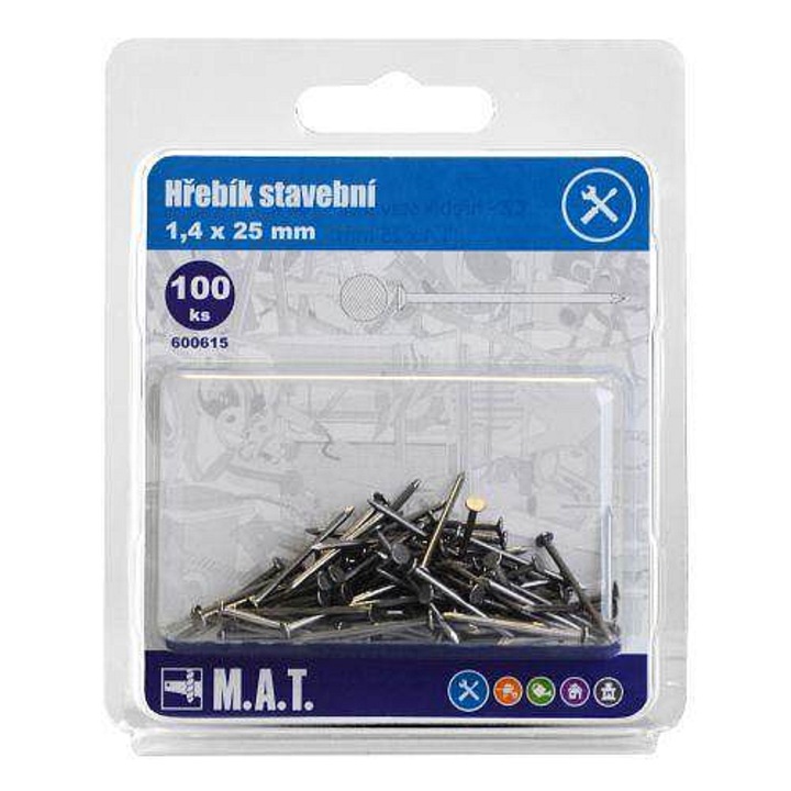 M.A.T. GROUP Építési szegek 25x1,4mm, 100 db-os készlet
