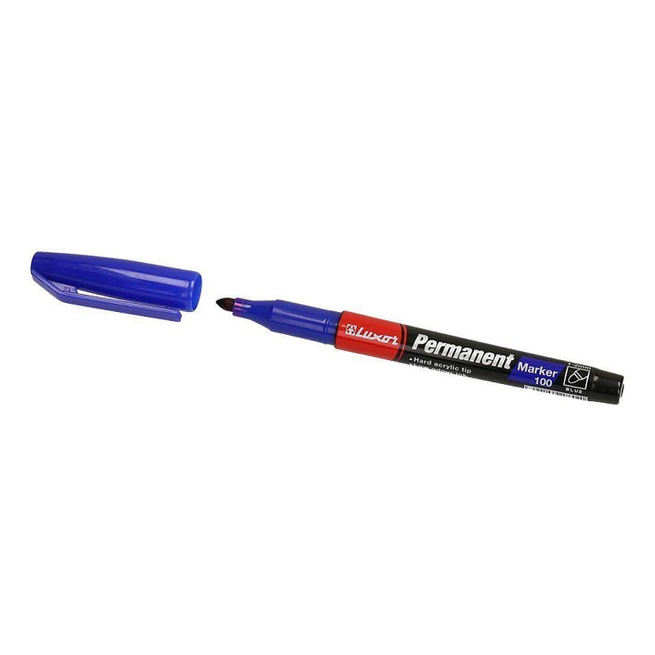 Luxor 100 tartós marker, kék, 1-2mm, kerek