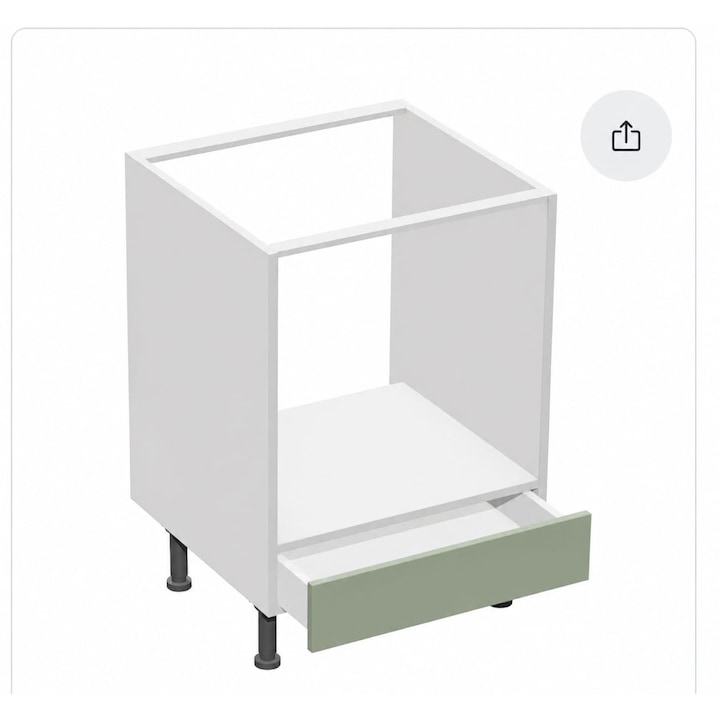 Corp pentru cuptor incorporabil din pal, cu sertar, 60 x 86 x 53 cm, Alb / verde salvie