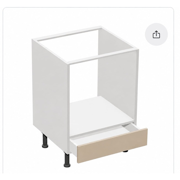 Corp pentru cuptor incorporabil din pal, cu sertar, 60 x 86 x 53 cm, Alb / Bej nisip