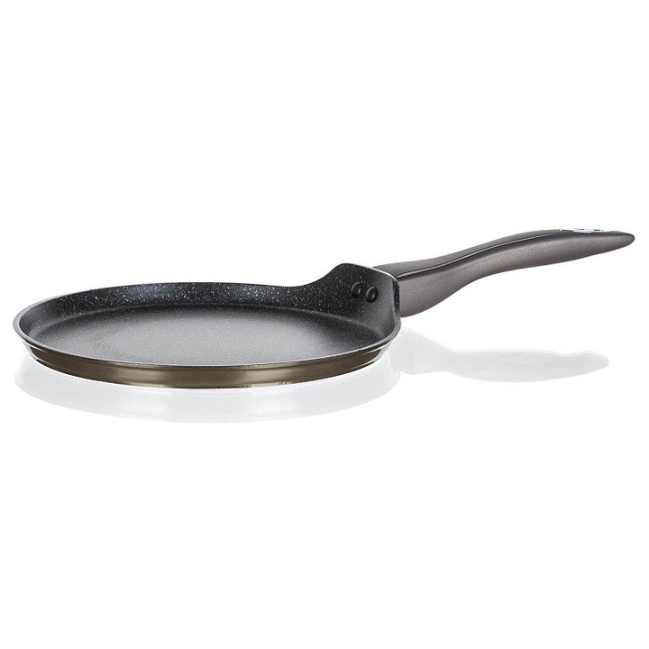 Тиган за палачинки BANQUET METALLIC PLATINUM, лят алуминий, незалепващо покритие, индукционно дъно, Метална платина, 24 см x 1,6 см