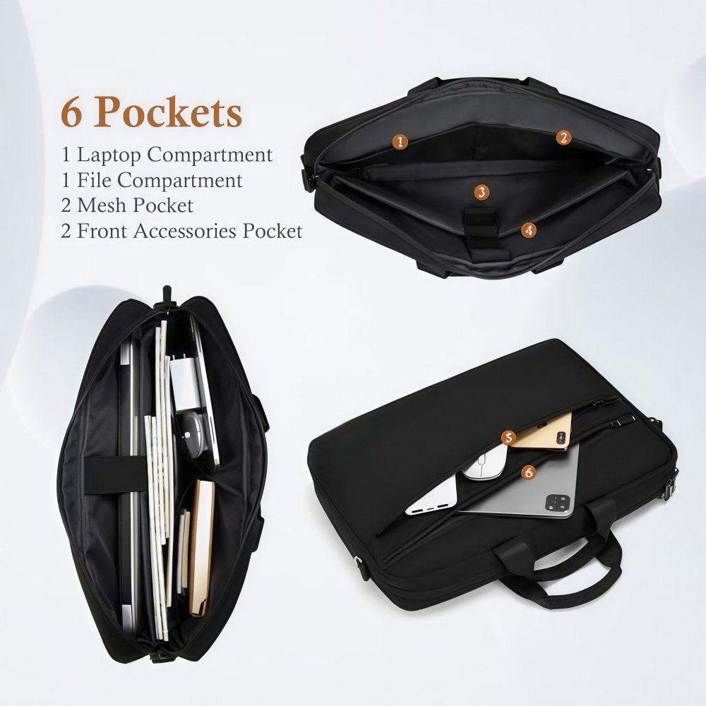 Geantă pentru laptop SNASHMG, 15.6 inci, impermeabilă, cu curea, 36.5x26x3cm