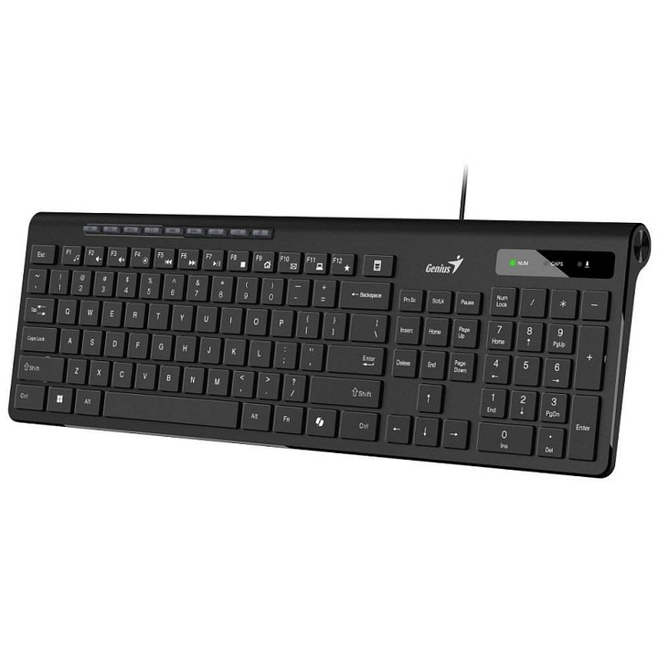 Клавиатура Genius Slimstar 230 II, USB, чиклет, черна, 44x14x3см