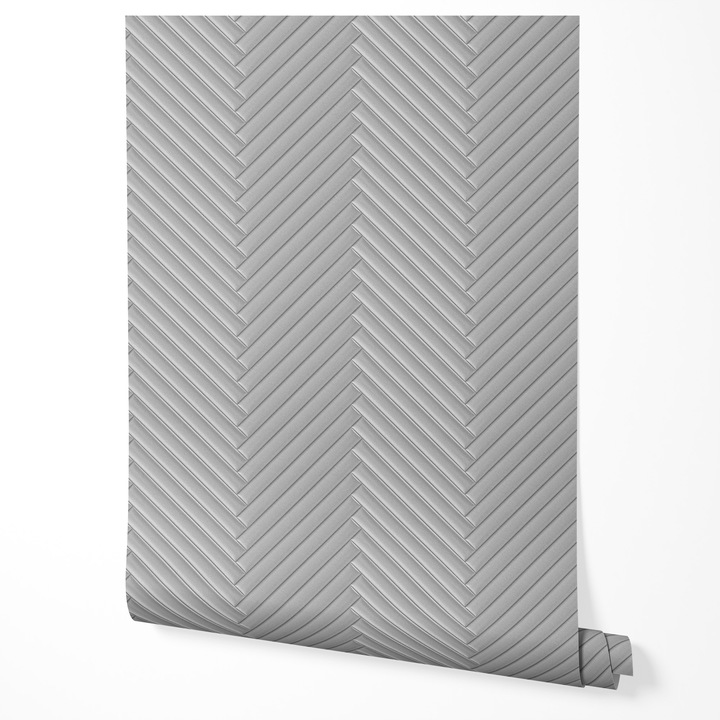 Tapéta vlies 3D chevron minta csíkok világosszürke modern minimalista design texturált vonalak elegáns nappali hálószoba előszoba konyha UV-álló tapéta 5m x 0,5m