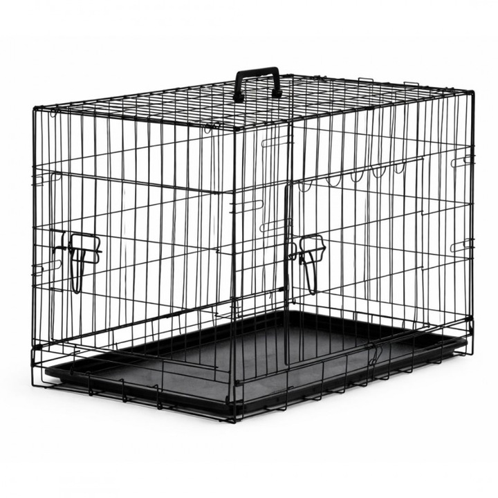 Cusca metalica pentru transport caini si pisici, pliabila si portabila, 107x71x77, 5 cm, JollyMag, KOT34