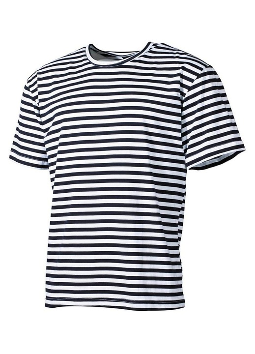 Tricou barbati, MFH, dungi marinaresti, bicolor, bumbac, albastru bleumarin