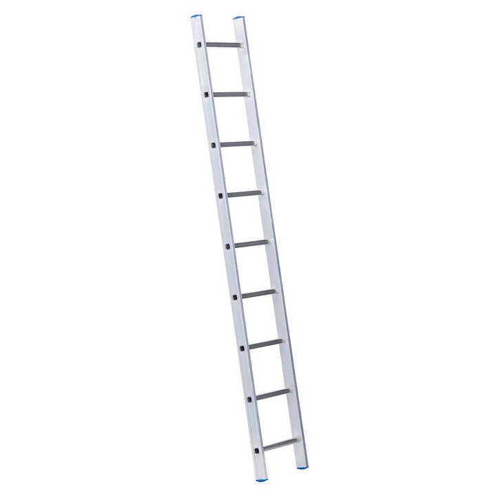 Scara de sprijin VENBOS PROFI 1109, din aluminiu usor, 9 trepte (1x9), trepte antiderapante si talpi antiderapante, sarcina max. 150 kg, argintiu, 2570 mm