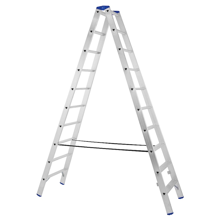 Scara dubla VENBOS PROFI 5510, aluminiu, 2x10 trepte, antiderapant, 243x61.5cm