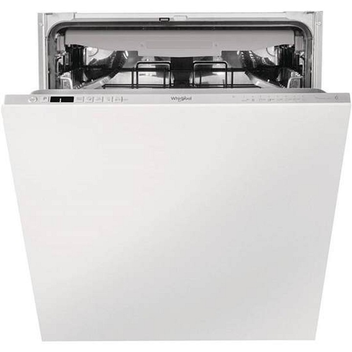 Whirlpool WIC 3C34 PFE mosogatógép, 14 teríték, D energiaosztály, 8 program, AquaStop, evőeszköztartó fiók és automata ajtónyitás, Fehér, 820x600x555 mm