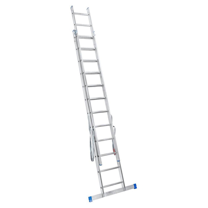 Scara extensibila VENBOS PROFI 2212, din aluminiu, 2x12 trepte, antiderapant, stabilizator 990 mm, argintiu, inaltime extinsa 5330 mm