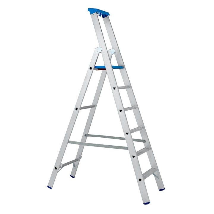 Scara profesionala/scarita VENBOS PROFI 6060, din aluminiu, 1x6 trepte, platforma 1440 mm, argintiu, 6,8 kg