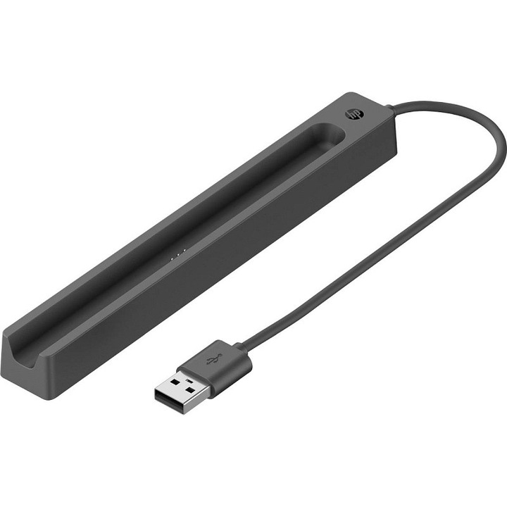 HP Slim toll töltő/dokkoló, állítható Pogo érintkezőkkel, 150 mm USB kábel, szürke, 1 db