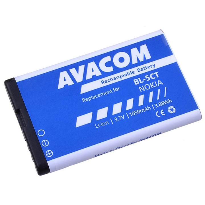 Avacom BL-5CT 1050mAh Li-Ion akkumulátor Nokia telefonhoz 3,7V