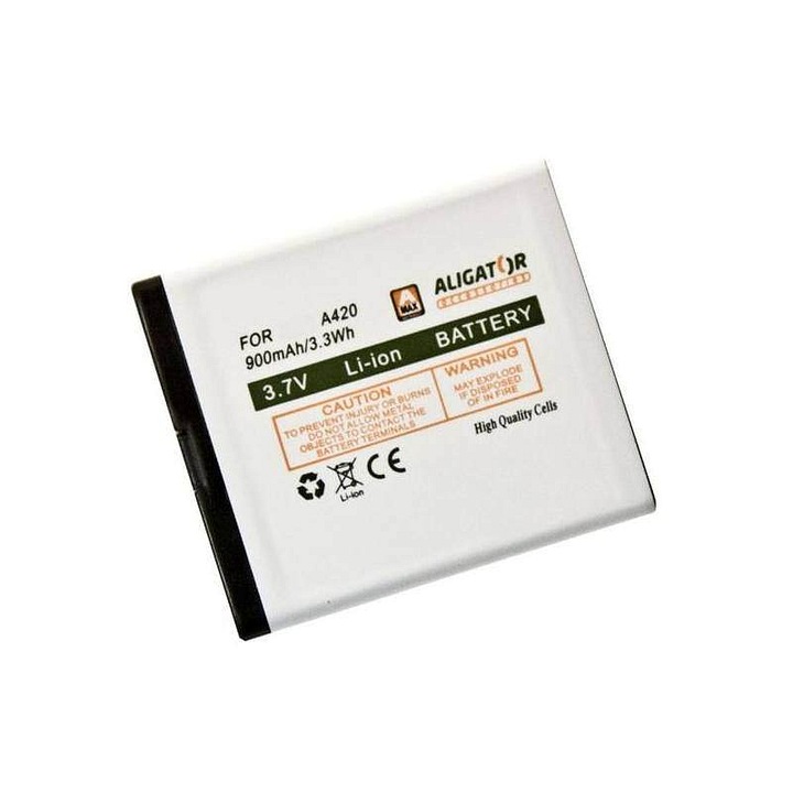Aligator A420/V500/V550 akkumulátor, li-ion 3.7V 900 mAh, fehér, 1 db