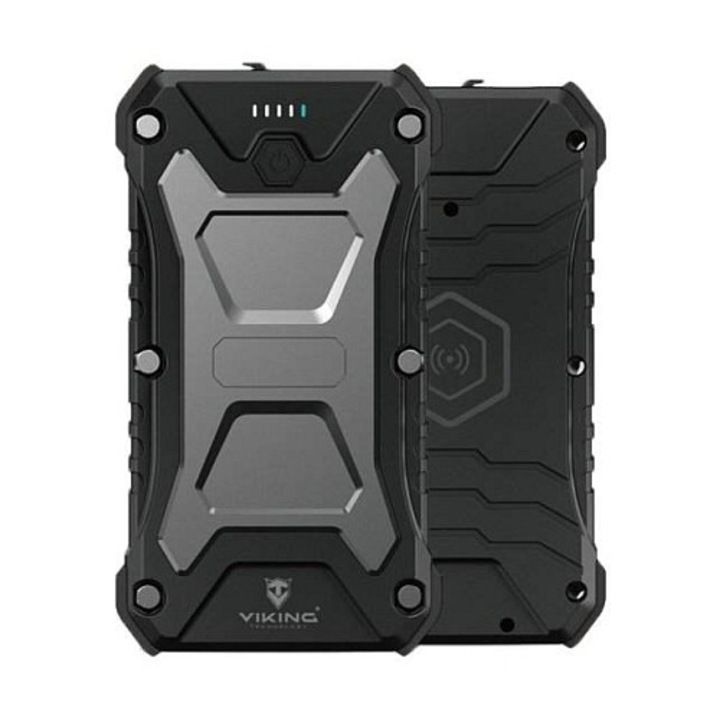 Powerbank Viking SKADI III, 30000mAh, ellenálló, fekete, 175x93x47mm