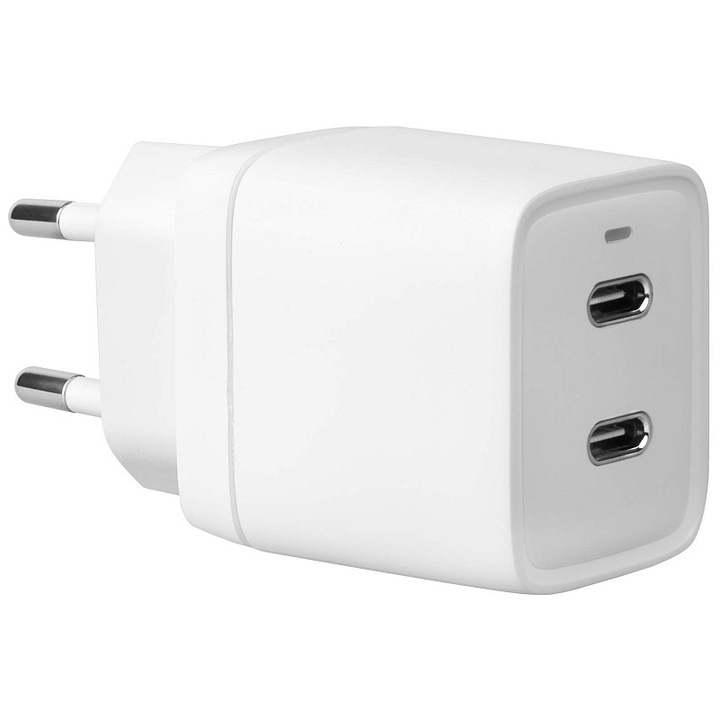 Avacom HomePRO 2 hálózati töltő, kettős USB-C, 40W, fehér