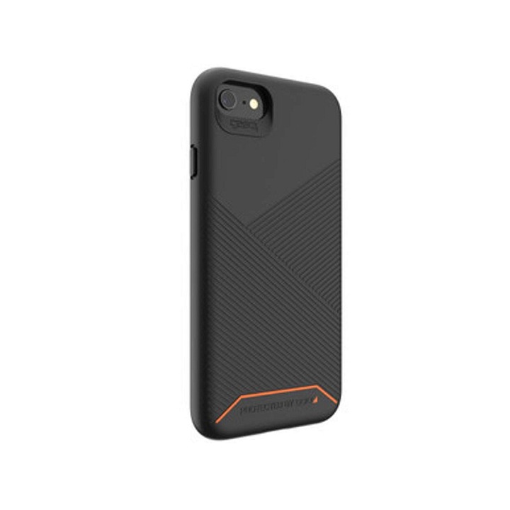 GEAR4, carcasa D3O din tritan renew, cu protectie la caderi pana la 5 m, tehnologie antimicrobiana, Denali, negru, compatibil iPhone SE/SE2/6/7/8