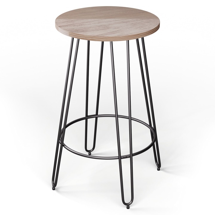 Blumfeldt, Masa De Bistro Hamilton Ø60Cm Cadru Din Otel De Lemn