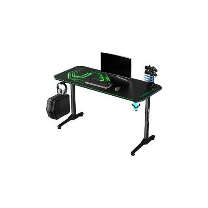 Ultradesk FRAG zöld gamer asztal 140x66x76cm stabil
