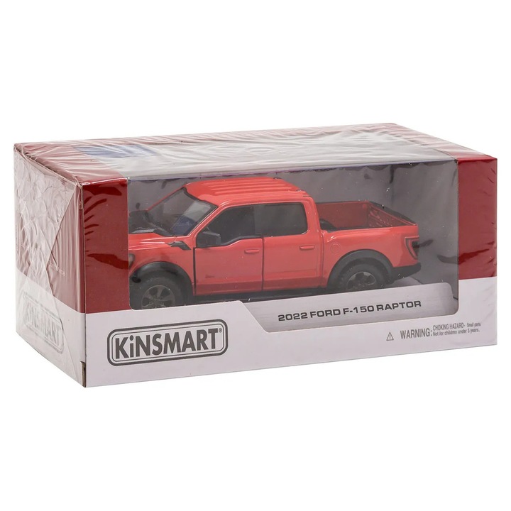 Kinsmart Ford F-150 Raptor fém kisautó, sportos, 1:46, többrétegű, 162x77x72mm