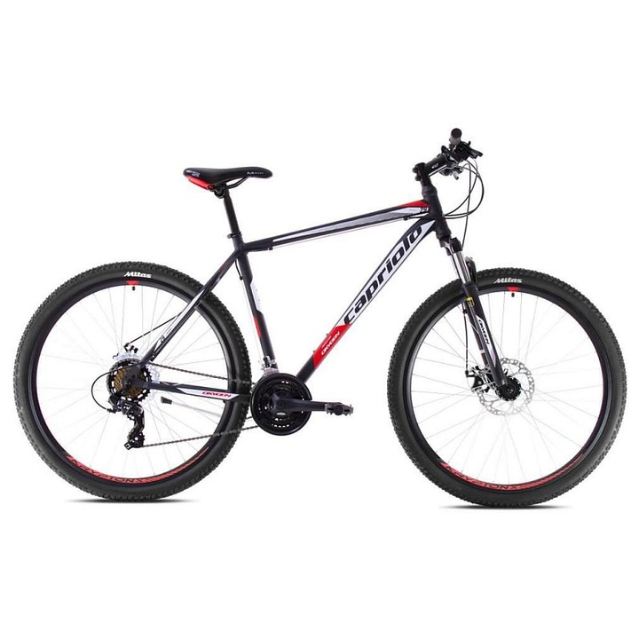 Планински велосипед Capriolo Oxygen, 29" колела, 19" Hi-Ten стоманена рамка, 21 скорости Shimano, GD-9355DS амортисьорна вилка, Многоцветен