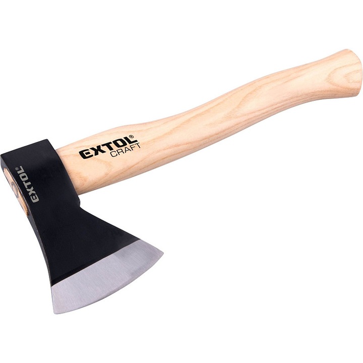 Topor/biztonságos EXTOL CRAFT, kőrisfa nyél, edzett acél penge, fekete/natúr, 600 g