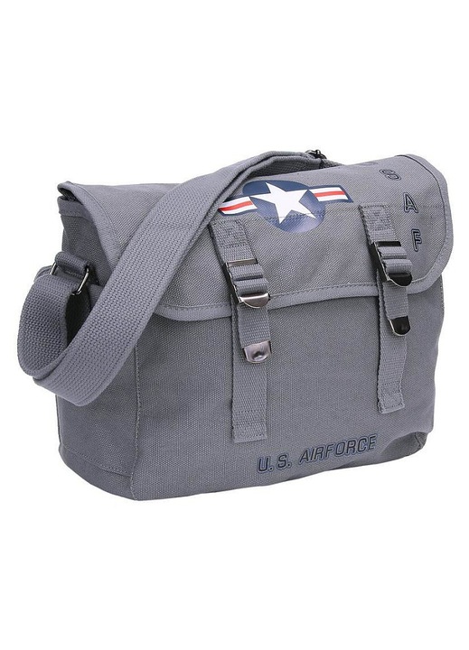Fostex USAF WWII válltáska, pamut, szürke, 32x12x24cm