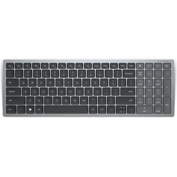 Безжична клавиатура Dell KB740, двойна свързаност, титаниево сиво, 36.3x12.2x2.5см