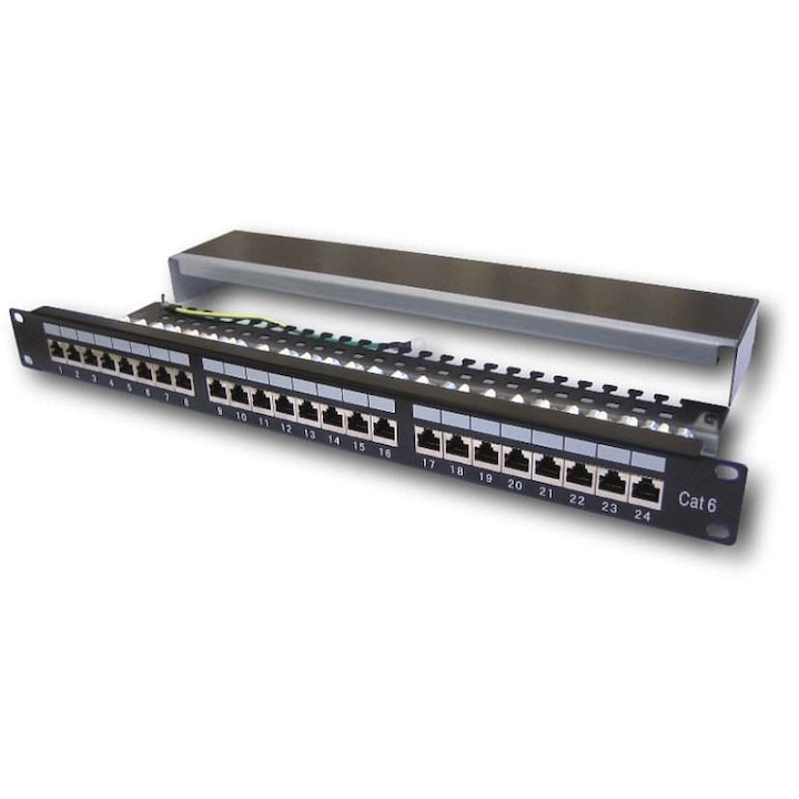 DATACOM 19" STP 24 portos CAT6 LSA 1U BK (3x8p) patch panel / VL