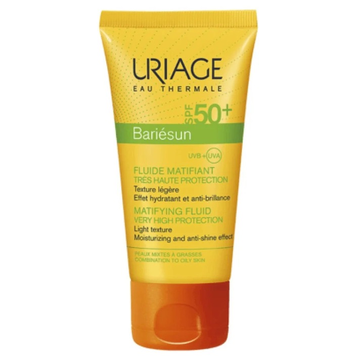 Crema protectie solara Uriage Bariesun, SPF 50+, 50ml, textura matifianta, non-uleioasa, pentru fata