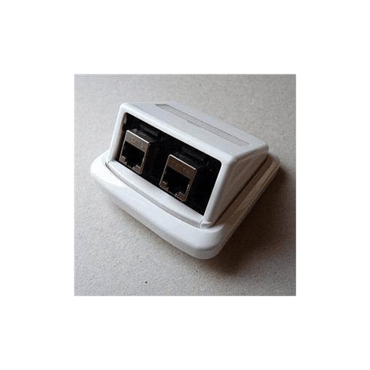 ABB TANGO dupla RJ45 aljzat, árnyékolt STP cat.6, 2 keystone RJ45 port, süllyesztett szereléshez, fehér