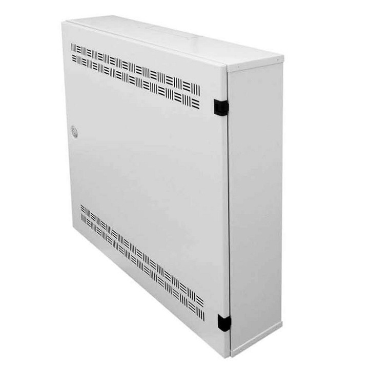 19" fali rack (rack szekrény) Datacom 4U+2U LUX 150mm, perforált lemezajtó, állítható mélység ±15mm, szürke (RAL 7035), 1 db