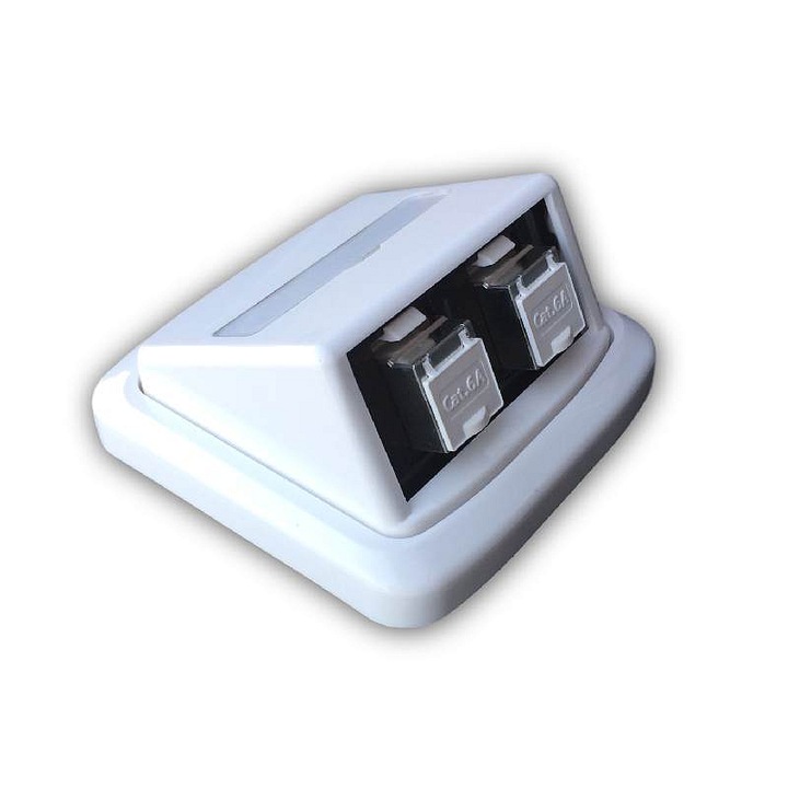 ABB TANGO dupla RJ45 aljzat, adatcsatlakozó, STP CAT.6A, 2 x RJ45 keystone, süllyesztett szereléshez, fehér, 1 db
