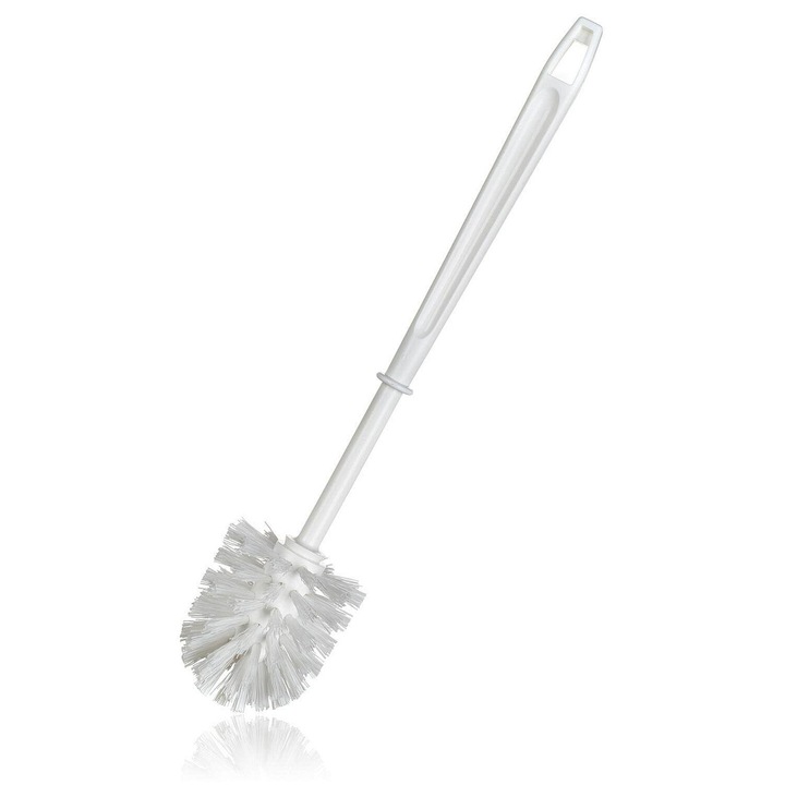 WC kefe Brilanz PH, műanyag WC kefe, 8 cm átmérő, 36 cm magasság, fehér