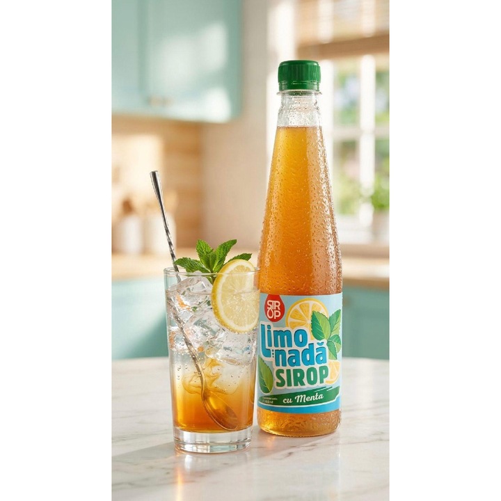 Sirop de limonadă cu mentă europlant, 0.5l, aromă de lămâie