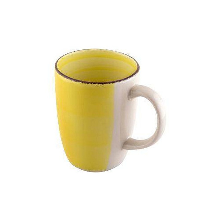Lamart Happy LT9104 kerámia bögre, színes design, mosogatógépben és mikrohullámú sütőben használható, sárga, 260ml