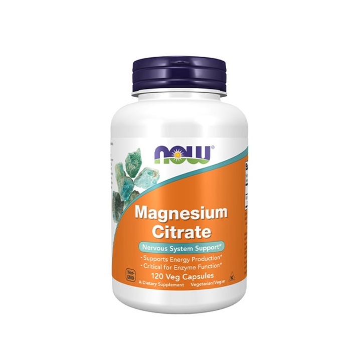 Supliment alimentar pentru sustinerea muschilor, sistemului nervos si recuperarii, Now Foods, Magnesium Citrate (magneziu citrat), 120 capsule
