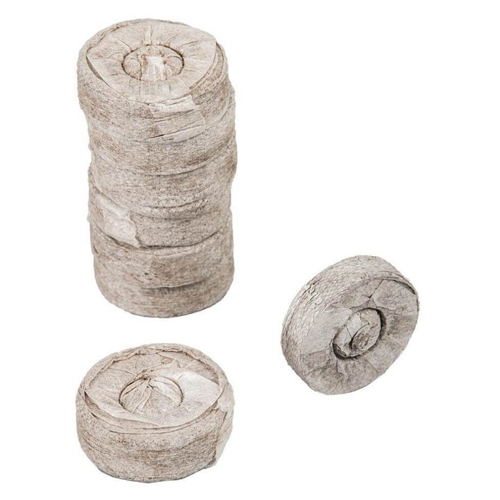 M.A.T. GROUP kókuszrost tabletták, 3,5 x 1 cm, 100% kókuszrost, palántákhoz és dugványokhoz, szürke, 20 db
