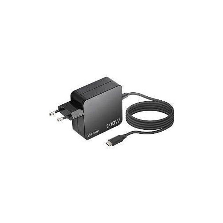 Yenkee YAU C100 100W USB C töltő 1,8m kábellel, fehér