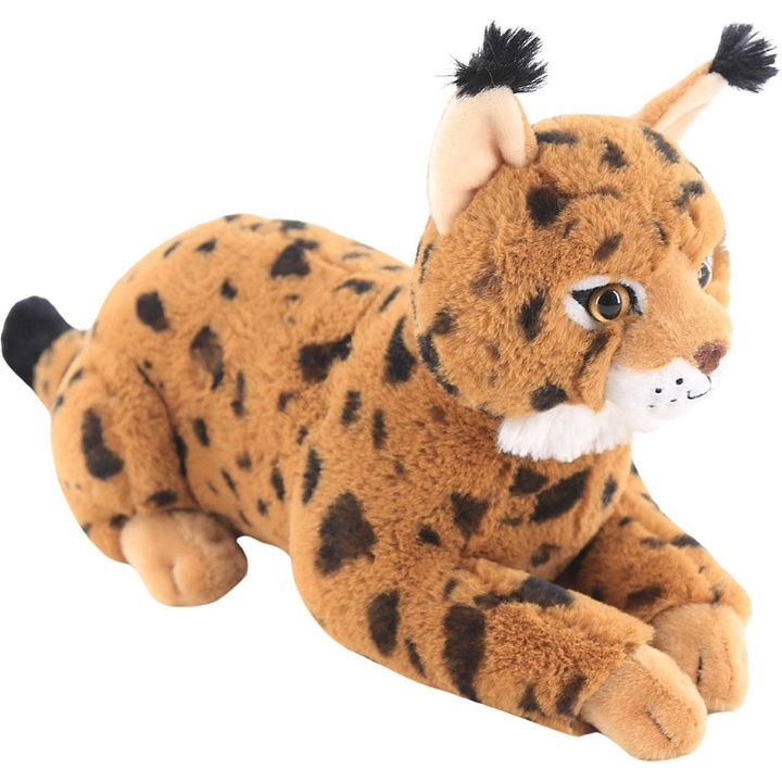 Jucarie din plus Sparkys Ras culcat, moale si pufos, pentru toate varstele, rosu, 30 cm